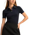 Lilysilk Short Sleeve Silk Polo Shirt In Black
