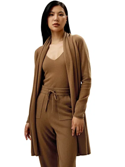 Lilysilk Elegant Pile Collar Open Cardigan For Women In Toffee