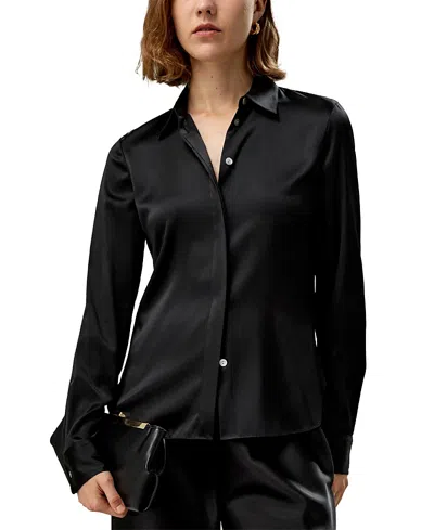 Lilysilk Elegant Silhouette Silk Shirt In Black