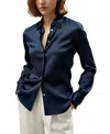 Lilysilk Elegant Silhouette Silk Shirt In Blue