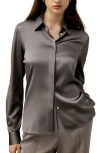 Lilysilk Elegant Silhouette Silk Shirt In Mercury