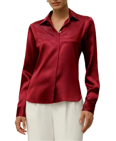 Lilysilk Elegant Silhouette Silk Shirt In Red