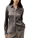 Lilysilk Elegant Silhouette Silk Shirt In Mercury