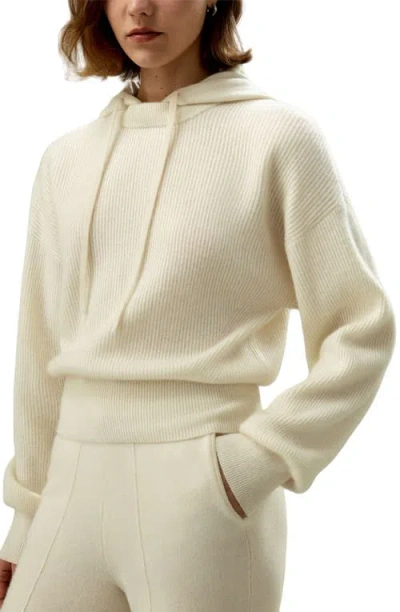 Lilysilk Eshe 2-in-1 Cashmere Detachable Hoodie In White