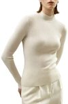 Lilysilk Essential Cashmere Blend Sweater Top For Women In White