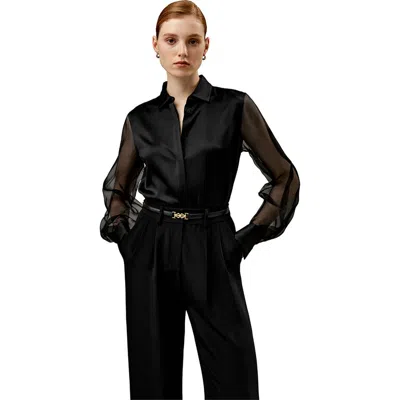 Lilysilk Ethereal Silk Shirt In Black