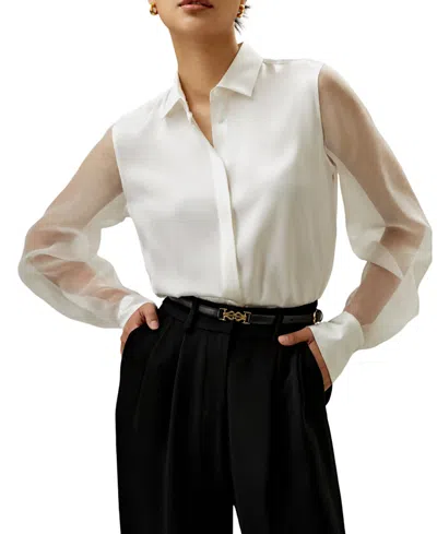 Lilysilk Ethereal Silk Shirt In White