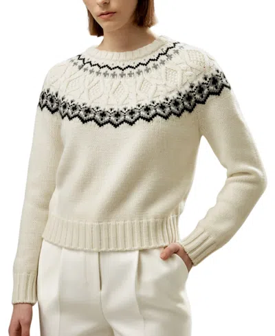 Lilysilk Fair Isle Crewneck Sweater For Women