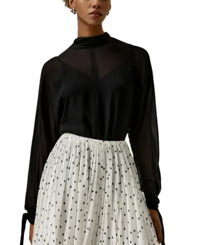 Lilysilk Floaty Batwing Sleeve Blouse Set In Black