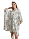 Lilysilk Floral Sketch Silk Cardigan In Black-white Floral Pattern