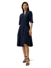 Lilysilk Front Tie Wrap Silk Dress In Navy Blue
