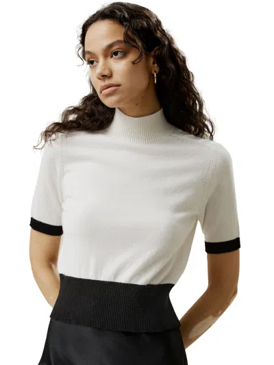 Lilysilk Gemini Mock Neck Cashmere Shirt For Women In Multi