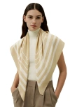 Lilysilk Geometric Print Silk Scarf In Vanilla