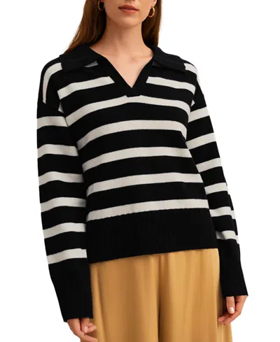 LILYSILK GILLY STRIPE SWEATER