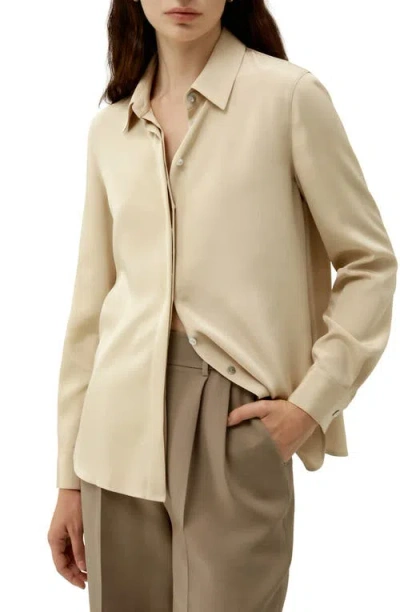 Lilysilk Graceful Button Up Silk Blouse In Dune