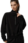 Lilysilk Heirloom '89 Half-zip Pullover In Black