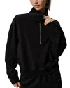 Lilysilk Heirloom '89 Half-zip Pullover In Black
