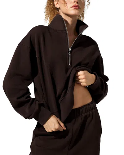 Lilysilk Heirloom '89 Half-zip Pullover In Brown