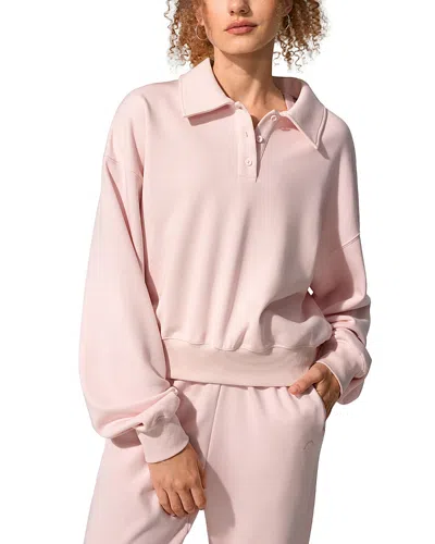 Lilysilk Heirloom '89 Polo Sweatshirt In Pink