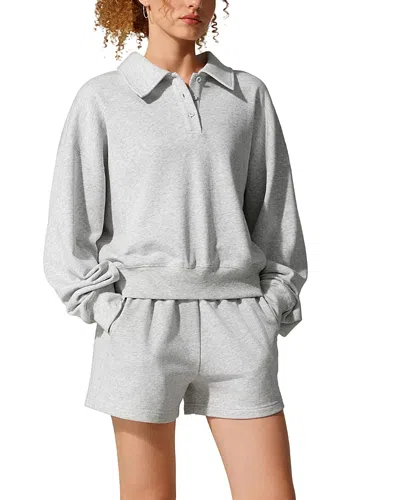 Lilysilk Heirloom '89 Polo Sweatshirt In Gray