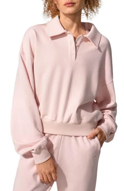 Lilysilk Heirloom '89 Polo Sweatshirt In Pink