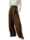 Lilysilk High-waisted Wide Leg Dense Silk Pants In Breen