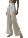 Lilysilk High-waisted Wide Leg Dense Silk Pants In Pale Gray