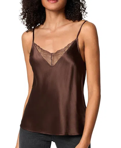 Lilysilk Lace Silk 2 In 1 Cami In Brown