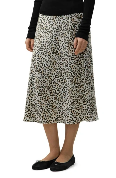 Lilysilk Leopard Print Bias Cut Silk Skirt In Multi