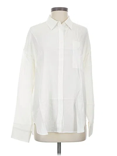 Lilysilk Long Sleeve Silk Top Ivory Collared Neckline Tops In White