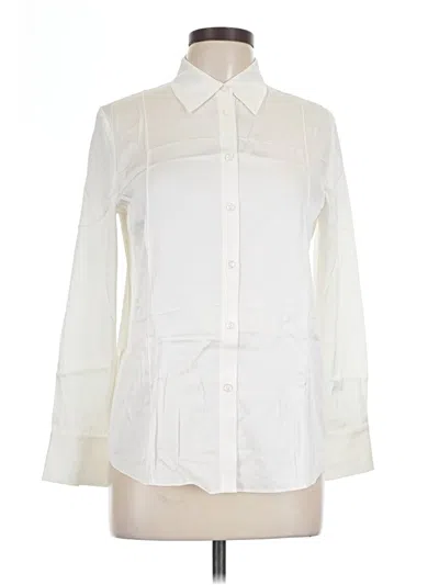 Lilysilk Long Sleeve Silk Top Ivory Mock Neckline Tops In White