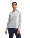 Lilysilk Long Sleeves Collared Silk Blouse In Silver