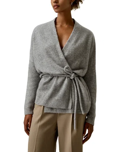 LILYSILK LOUNGE WRAP KNIT CARDIGAN