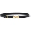 Lilysilk Ls Clasp Leather Skinny Belt In Black