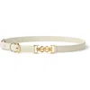 Lilysilk Ls Clasp Leather Skinny Belt In Ivory