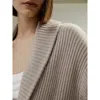 Lilysilk Merino Wool Shawl Collar Cardigan In Brown