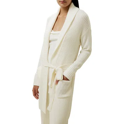 Lilysilk Merino Wool Shawl Collar Cardigan In White
