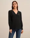 LILYSILK MIM COVERED BUTTON SILK BLOUSE FOR WOMEN