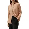 LILYSILK LILYSILK MINIMALIST PLACKET SILK BLOUSE WITH SHELL BUTTONS