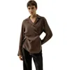 Lilysilk Multipositional Silk Shirt In Brown