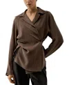 Lilysilk Multipositional Silk Shirt In Brown