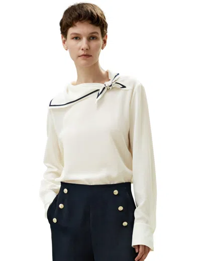 Lilysilk Nautical Collar Silk Shirt For Women In Neutral