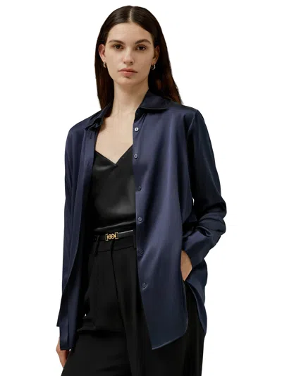 Lilysilk Oversize Style Silk Blouse For Women In Blue