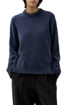 Lilysilk Oversized Crewneck Wool-cashmere Sweater In Blue