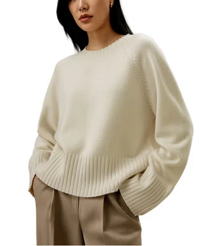 Lilysilk Oversized Gelato Wool-blend Sweater In Neutral