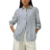 Lilysilk Oversized Palma Stripe Silk Shirt In Palma Stripe