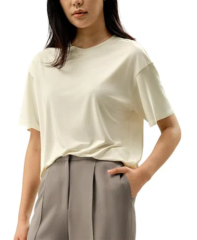 Lilysilk Oversized Silk Jersey Tee In Neutral