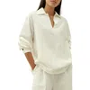 Lilysilk Oversized Silk-linen Blend Shirt In Natural White