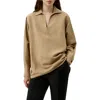 Lilysilk Oversized Silk-linen Blend Shirt In Oak