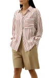 Lilysilk Oversized Striped Silk-twill Shirt In Munich Stripe